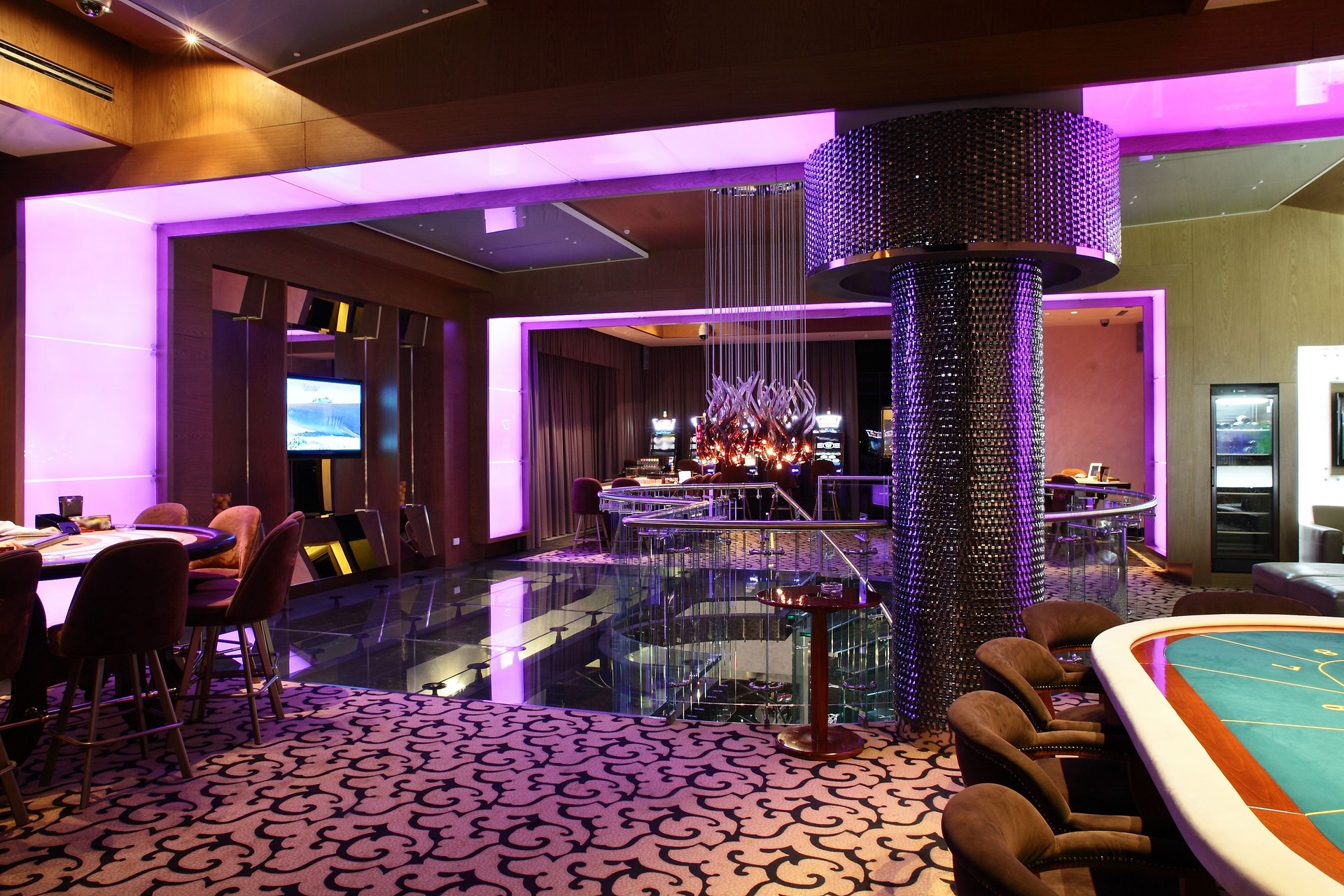 Interior of empty European casino
